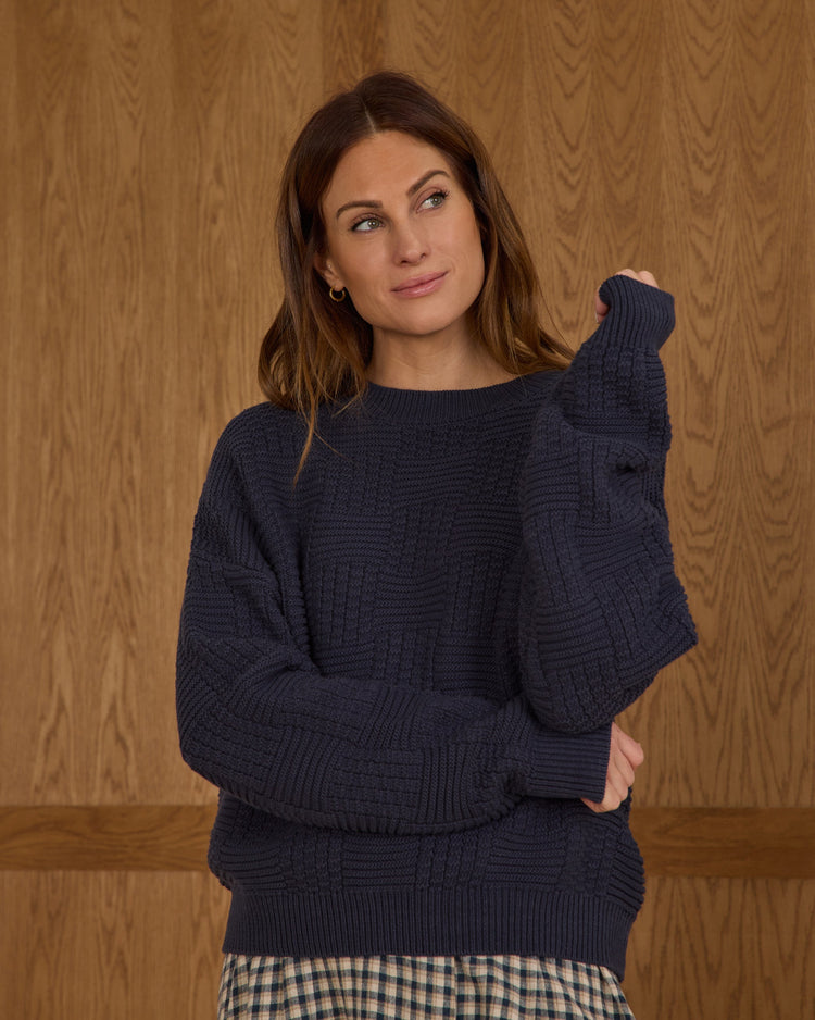 Teen Carolina Sweater | Navy | Rylee & Cru