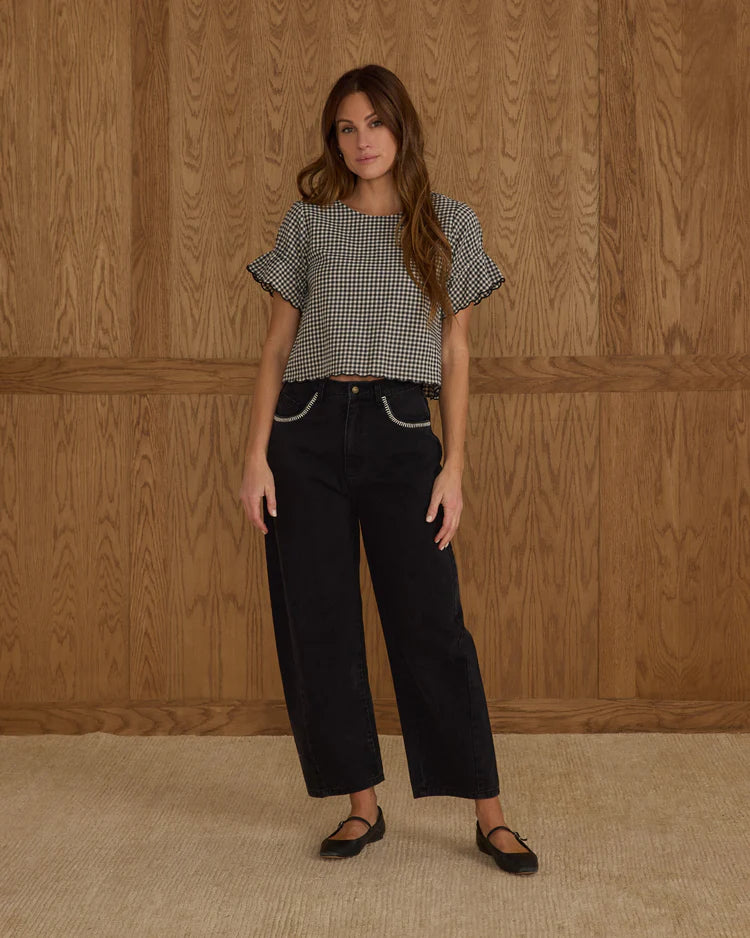 Francie Blouse | Black Gingham | Rylee & Cru