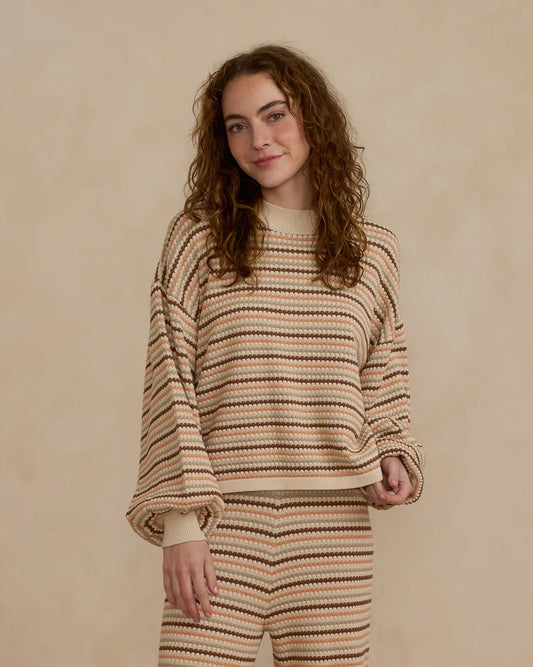 Boxy Crop Sweater | Honeycomb Stripe | Rylee & Cru