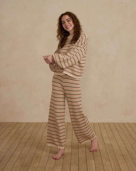 Knit Wide Leg Pant | Honeycomb Stripe | Rylee & Cru