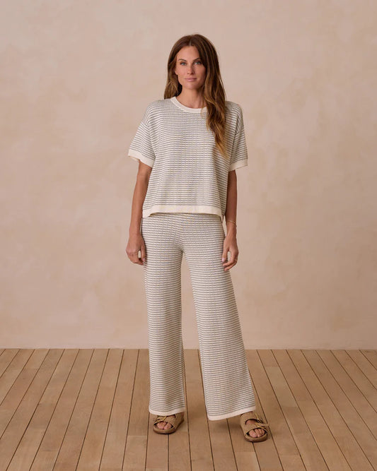 Knit Wide Leg Pant | Sage Stripe | Rylee & Cru