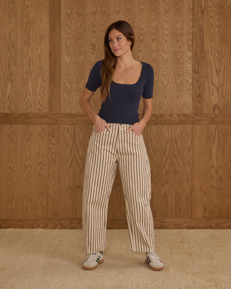 Scallop Tee Mom | Navy | Rylee & Cru