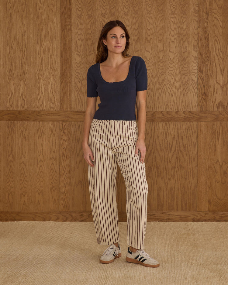 Scallop Tee Mom | Navy | Rylee & Cru