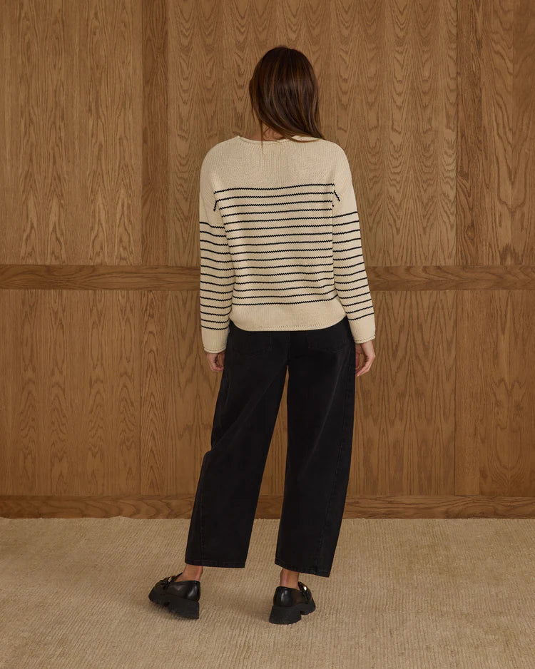 Jacques Sweater | Black Stripe | Rylee & Cru