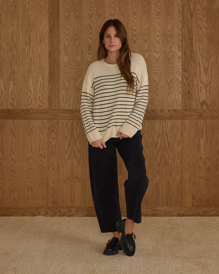 Jacques Sweater | Black Stripe | Rylee & Cru