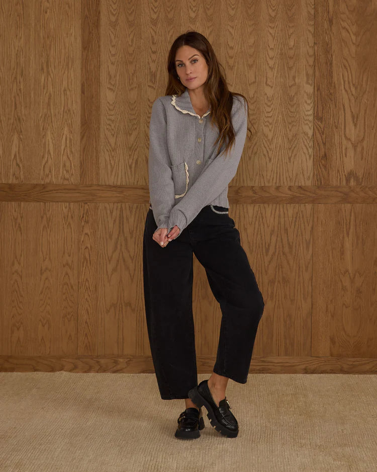Collared Cardigan | Dusty Blue | Rylee & Cru