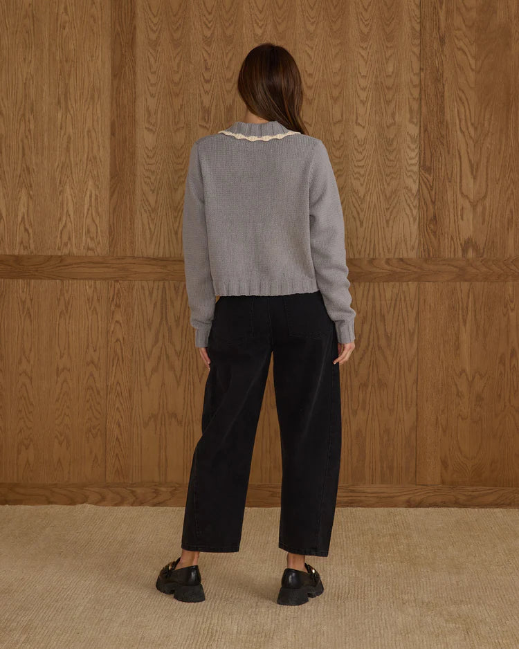 Collared Cardigan | Dusty Blue | Rylee & Cru