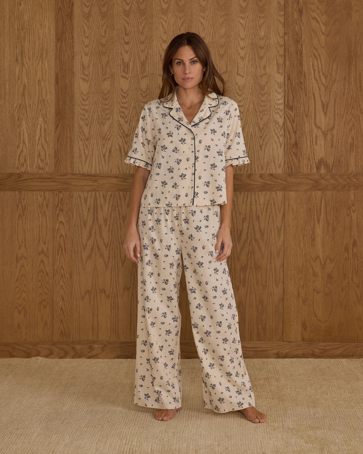 Woven Pajama Set | Blue Floral | Rylee & Cru