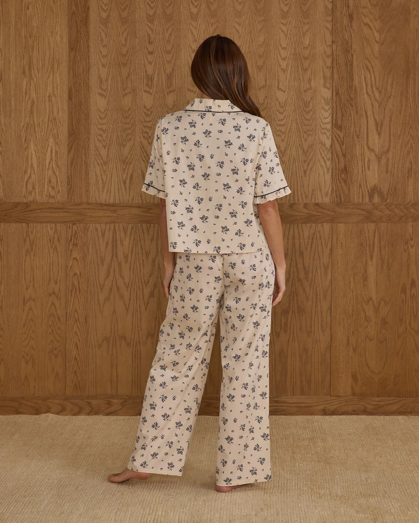 Woven Pajama Set | Blue Floral | Rylee & Cru