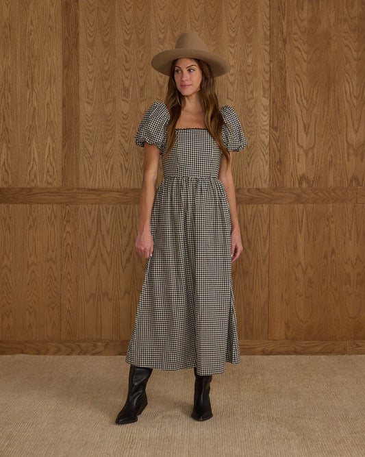 Chiara Dress | Black Gingham | Rylee & Cru
