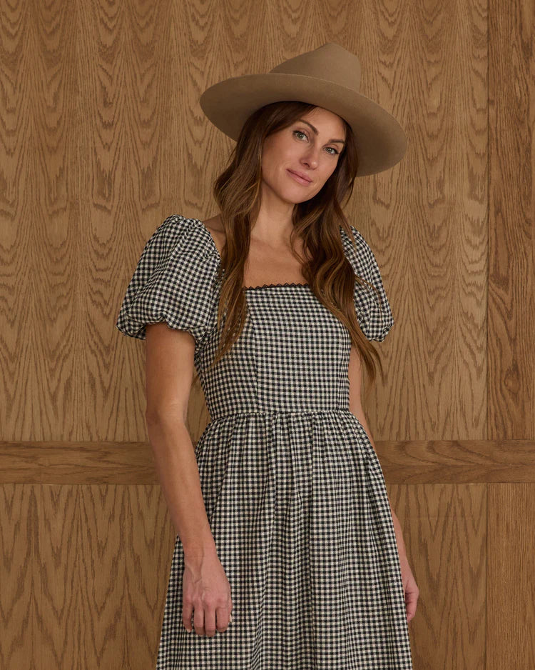 Chiara Dress | Black Gingham | Rylee & Cru