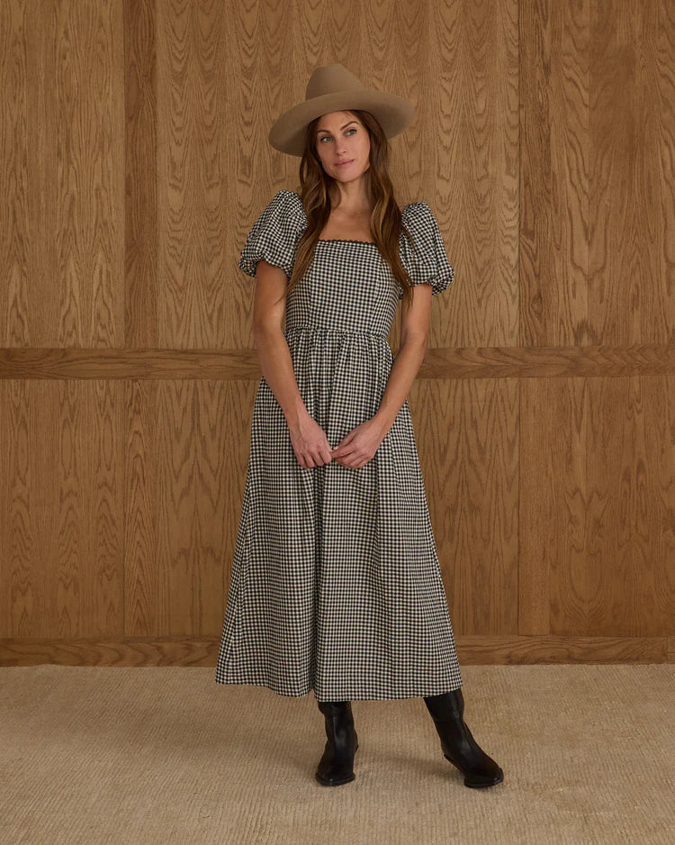 Chiara Dress | Black Gingham | Rylee & Cru