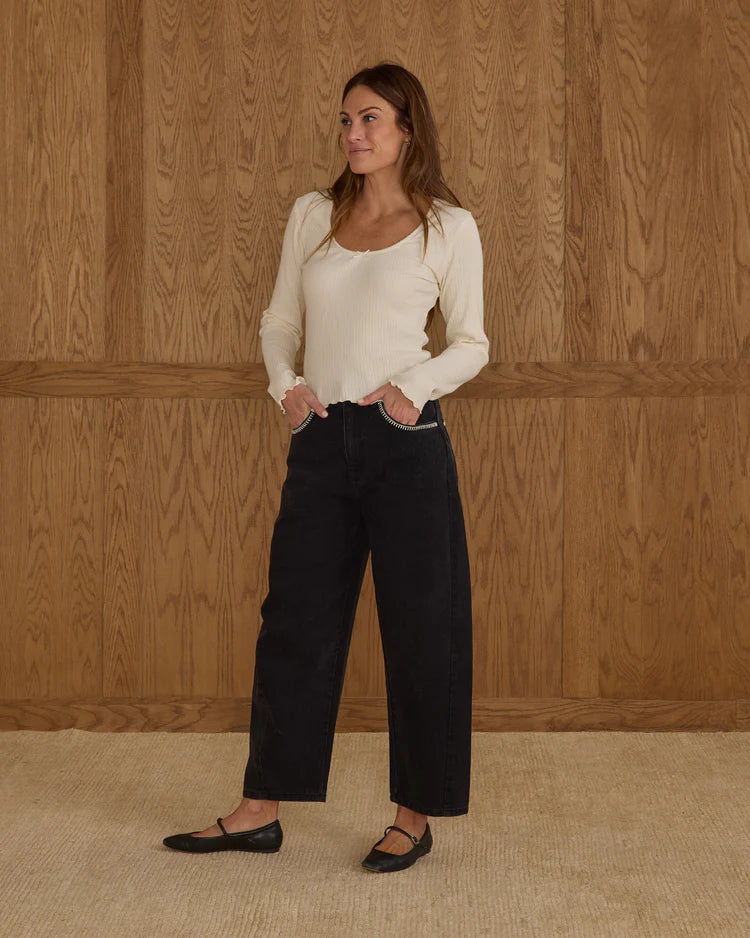 Ribbed Long Sleeve | Ivory | Rylee & Cru