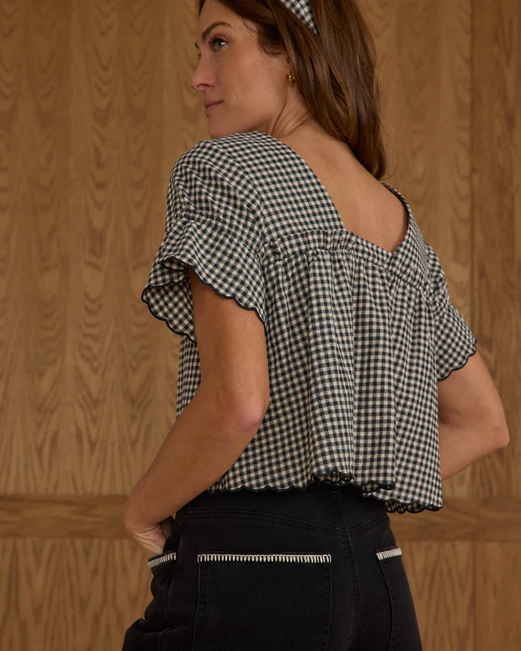 Francie Blouse | Black Gingham | Rylee & Cru