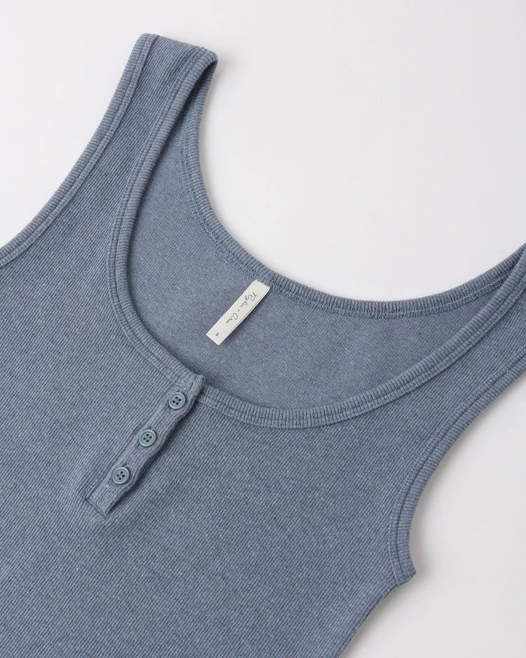 Ribbed Tank | Heathered Marine | Rylee & Cru