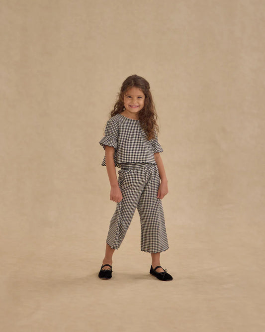 Wide Leg Pant | Black Gingham | Rylee & Cru