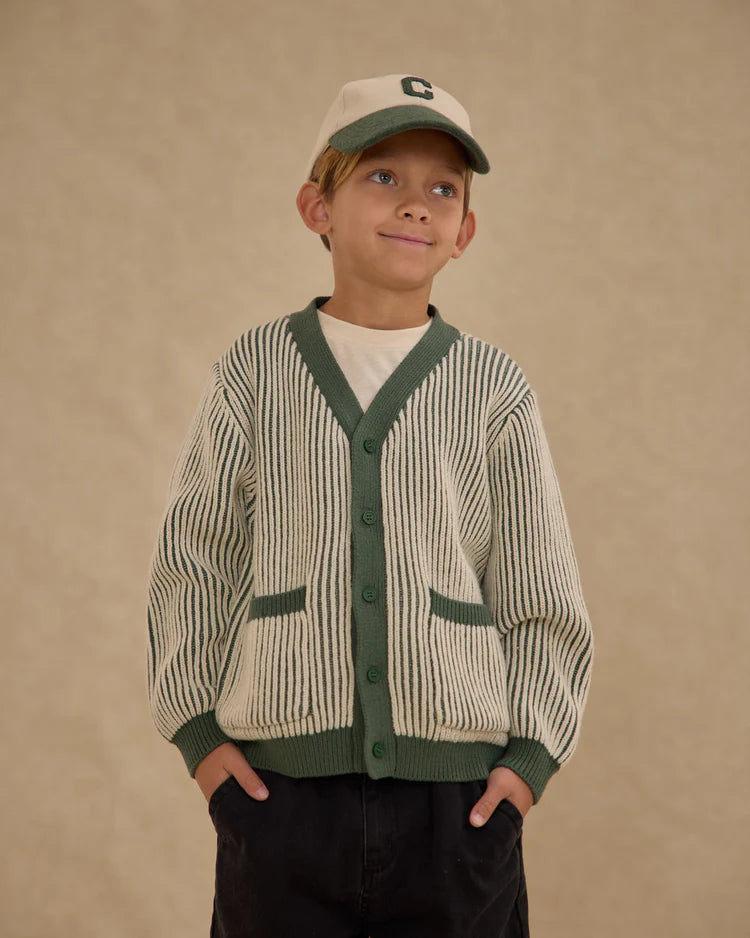 Haywood Cardigan | Green Stripe | Rylee & Cru