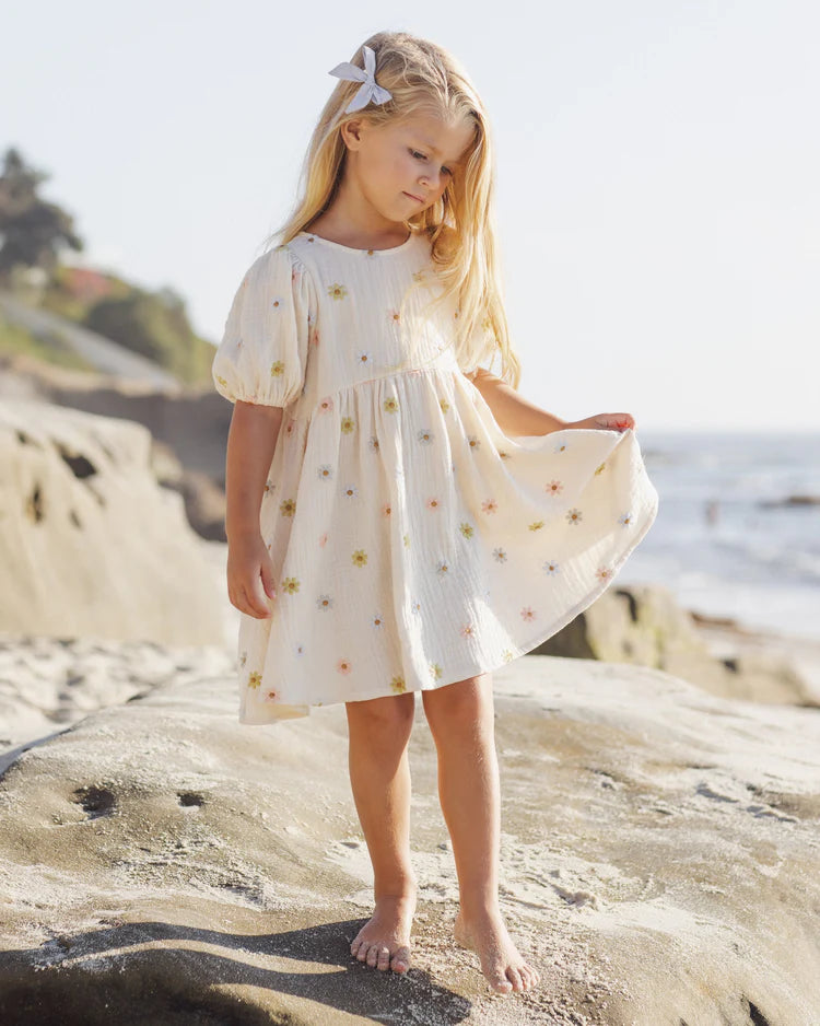 Marley Dress | Embroidered Daisies | Rylee & Cru