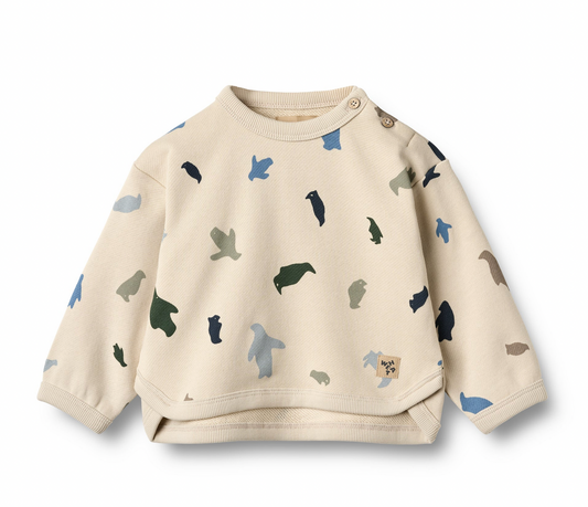 Sweatshirt Emery | Off-White Penguins | Wheat Clothing