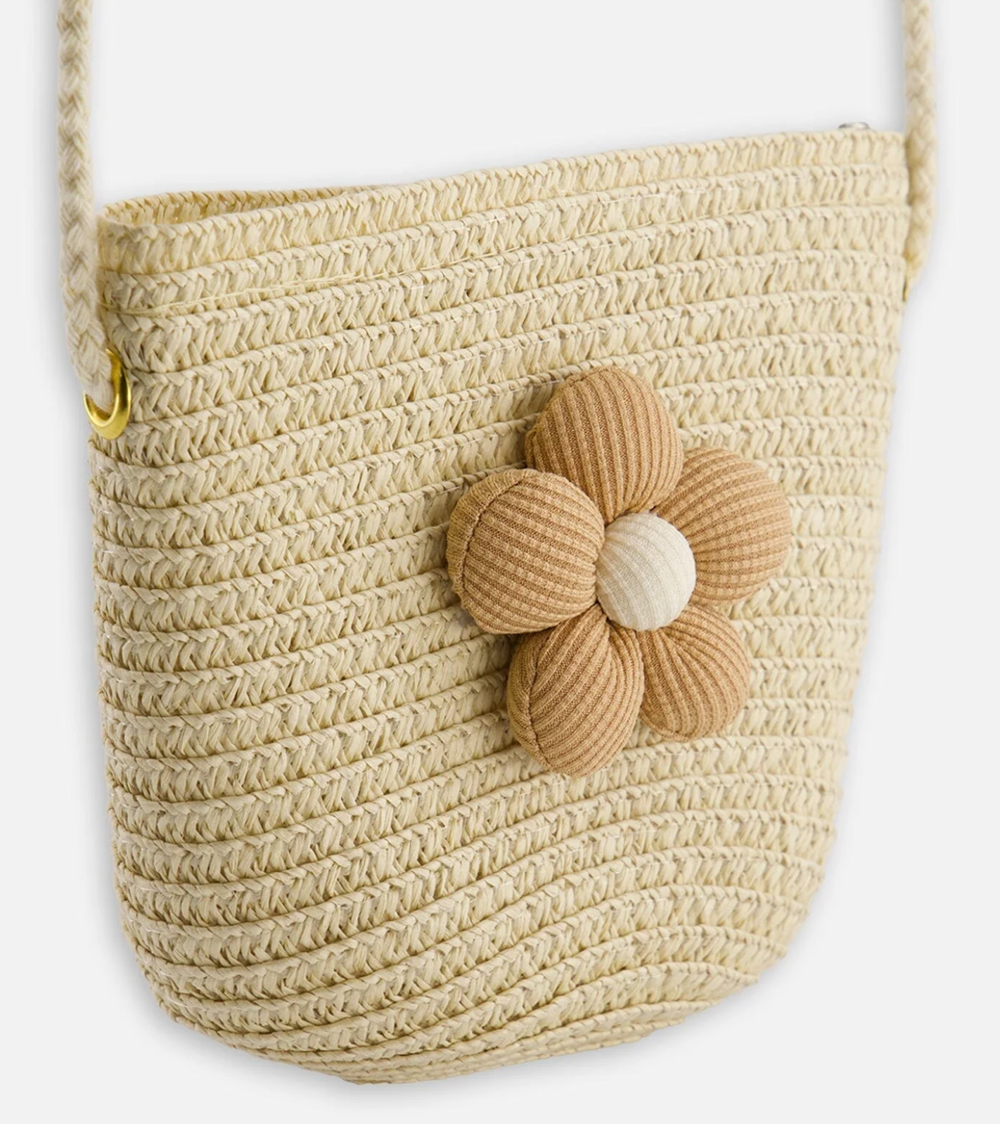 Flower Straw Purse | Beige | Deux Par Deux
