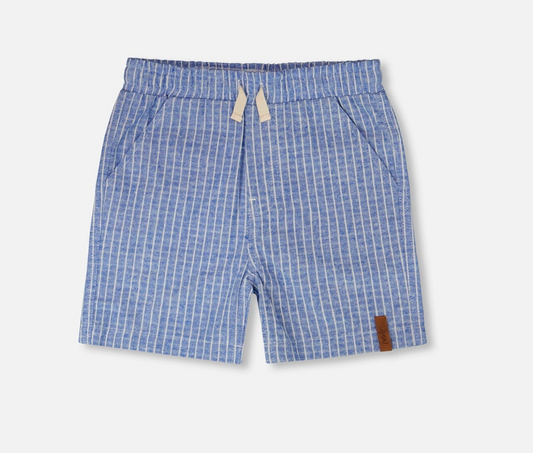 Chambray Short | Denim Stripe | Deux Par Deux