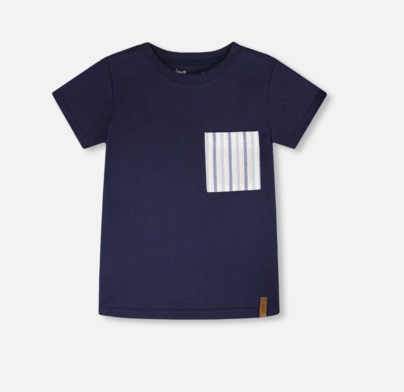 T-Shirt with Chest Pocket | Dark Blue | Duex par Deux