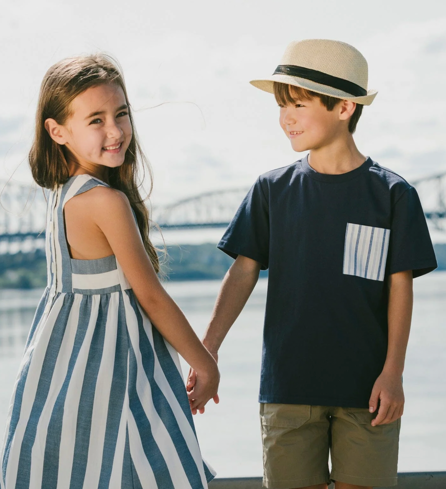 T-Shirt with Chest Pocket | Dark Blue | Duex par Deux