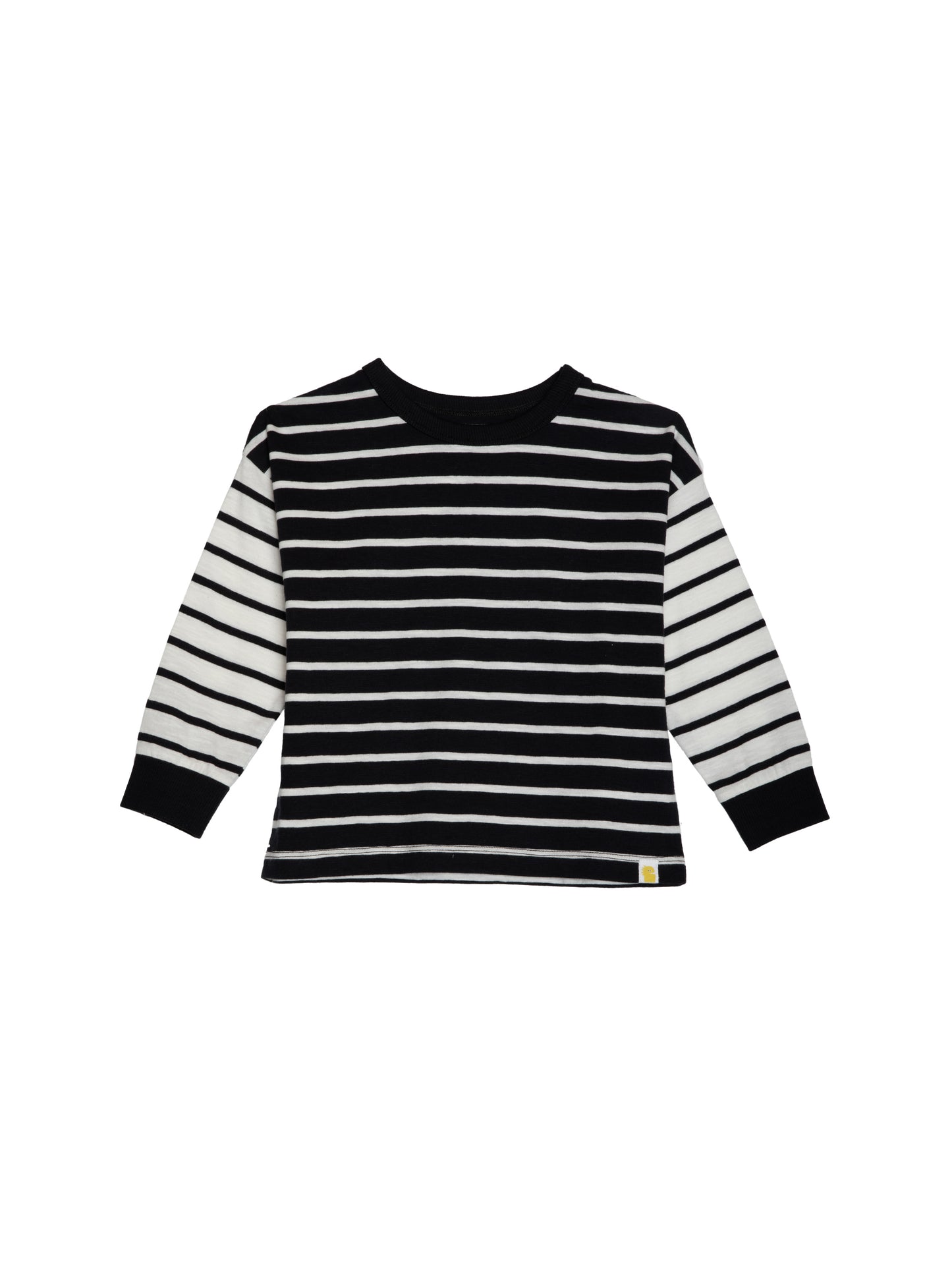 LS Contrast Stripe Tee | Anthracite | Rise Little Earthlings