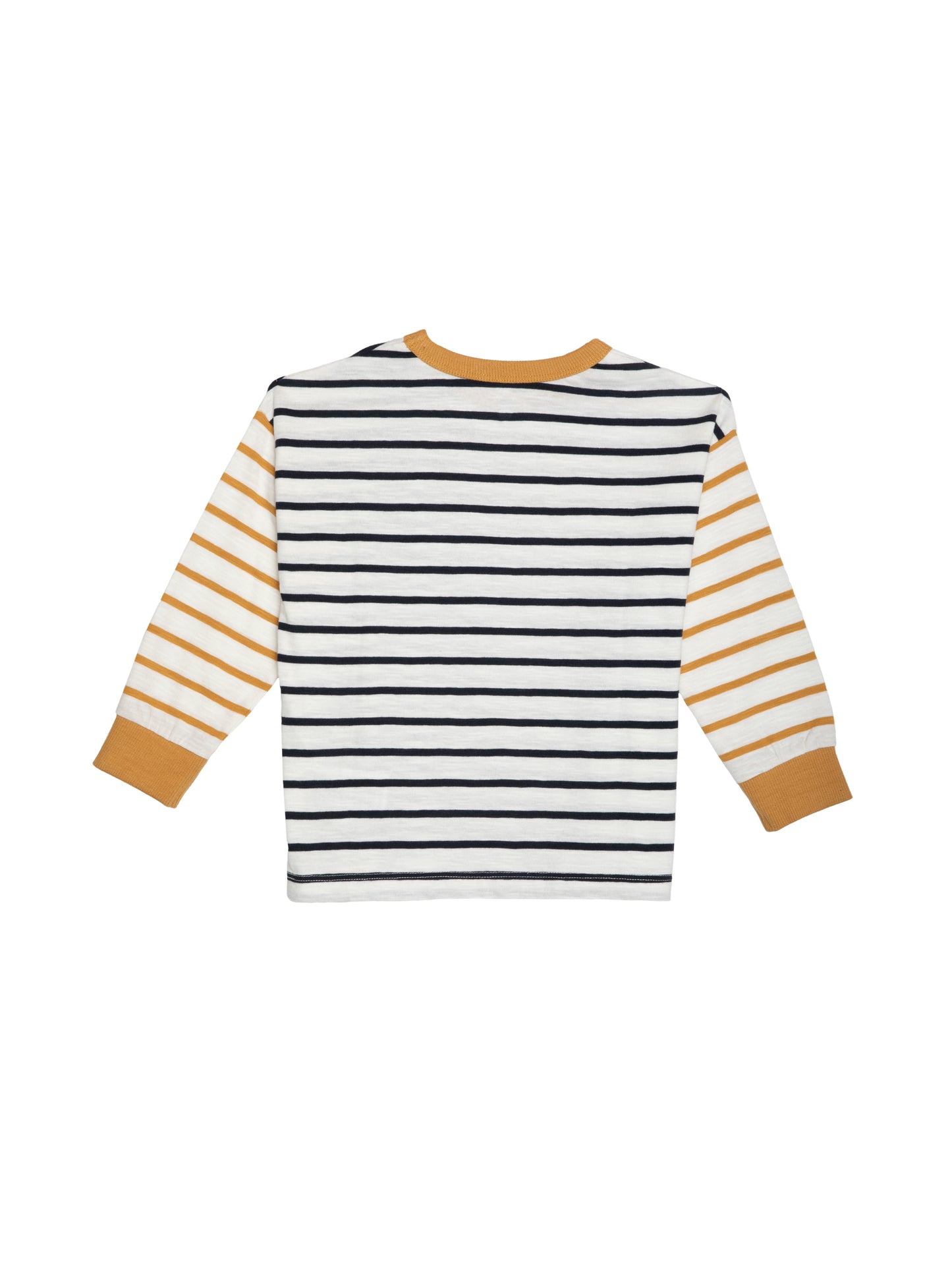 LS Contrast Stripe Tee | Nugget Gold | Rise Little Earthlings