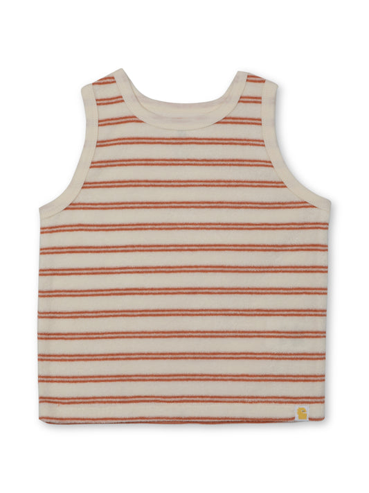 Loop Terry Tank Top | Rise Little Earthlings | Orange Stripe