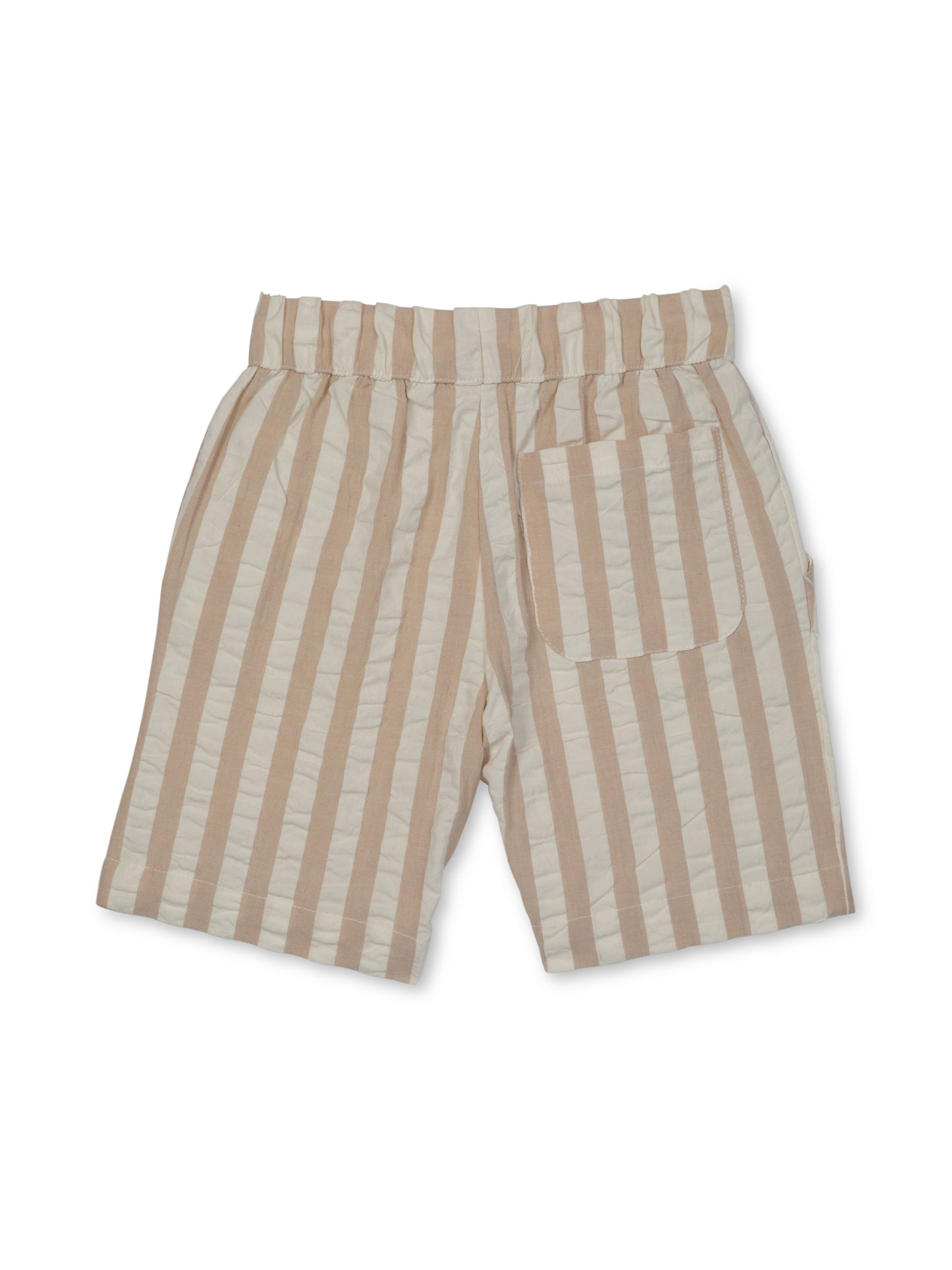 Elastic Waist Shorts | Tan Stripe | Rise Little Earthlings