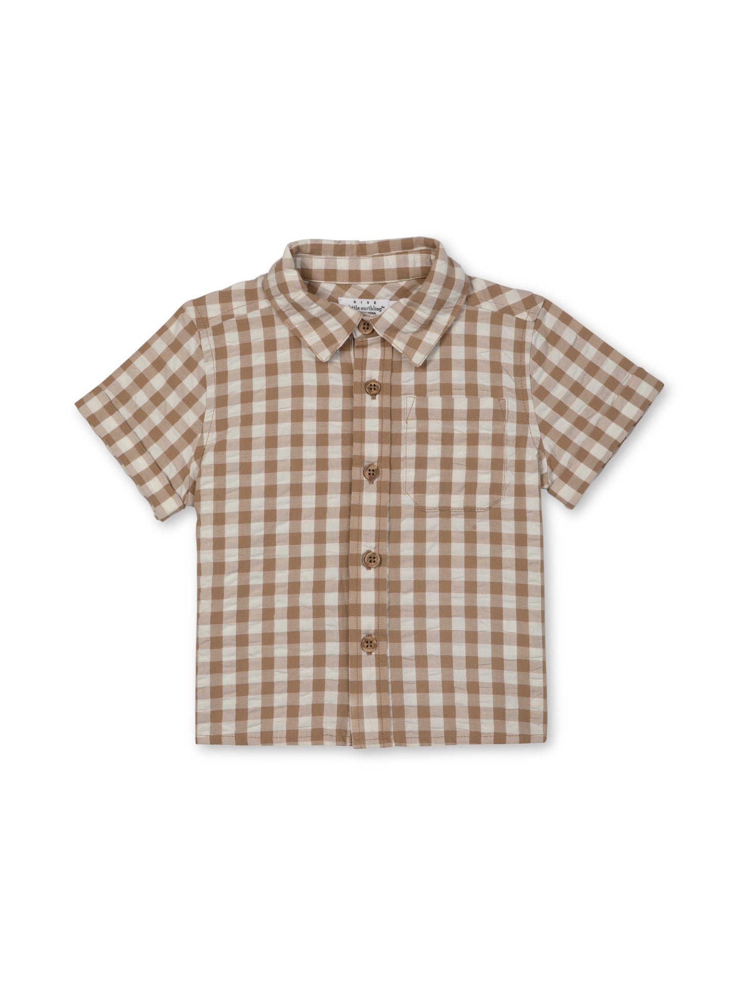 Woven Top | Tan Gingham | Rise Little Earthlings