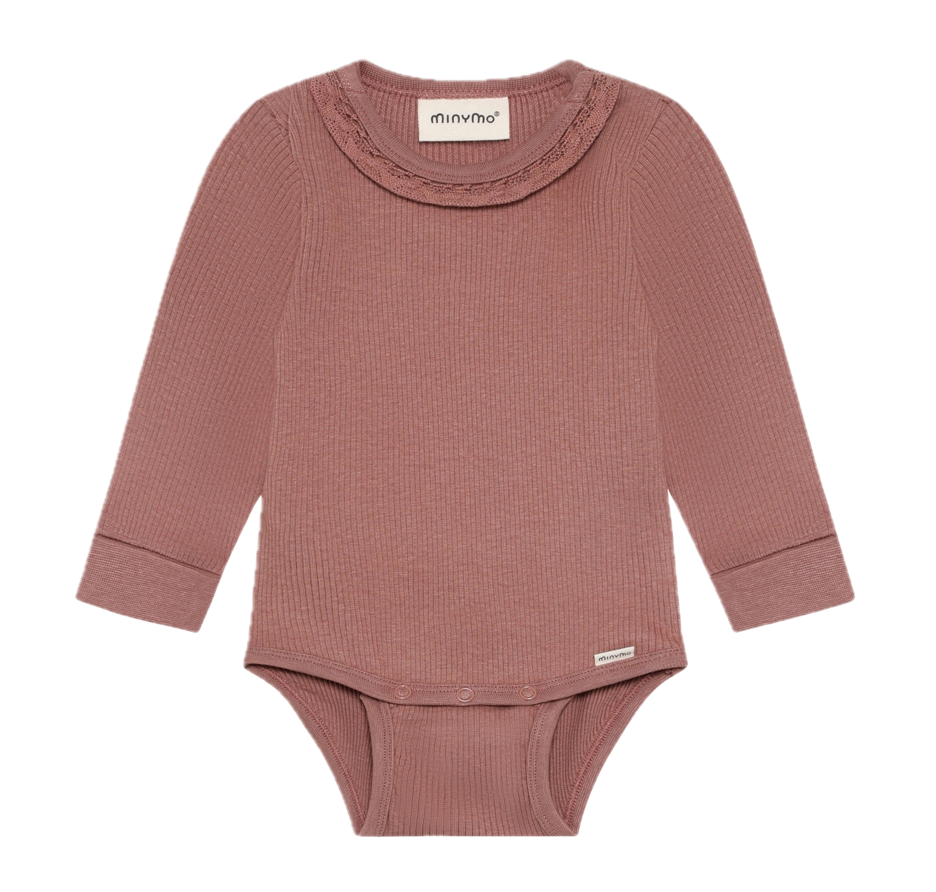 Long Sleeve Ribbed Body Suit | Burlwood | Minymo