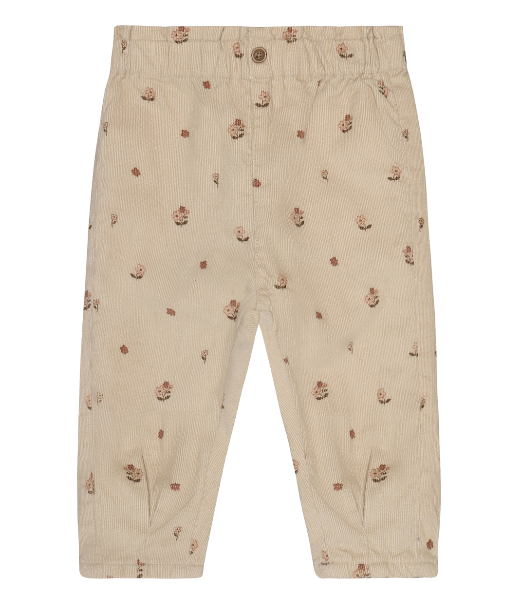 Floral Cord Pants (with Lining) | Feather Gray | Minymo