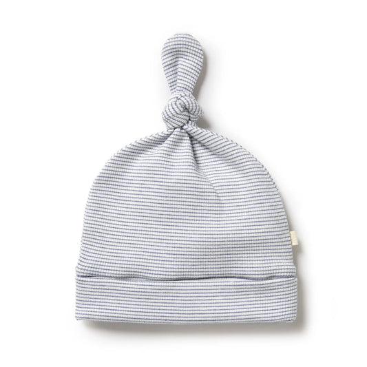 Organic Stripe Rib Knot Hat | Rain Drop | Wilson + Frenchy