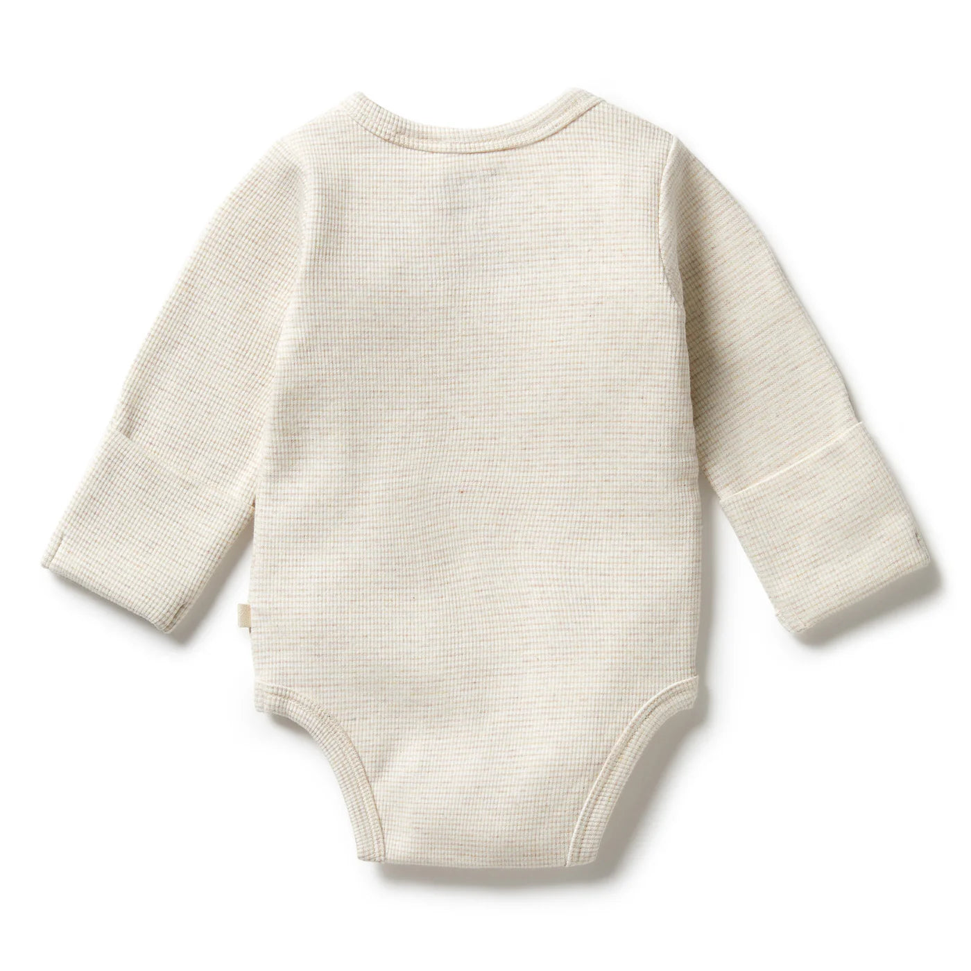 Organic Stripe Rib Kimono Bodysuit | Oatmeal | Wilson + Frenchy