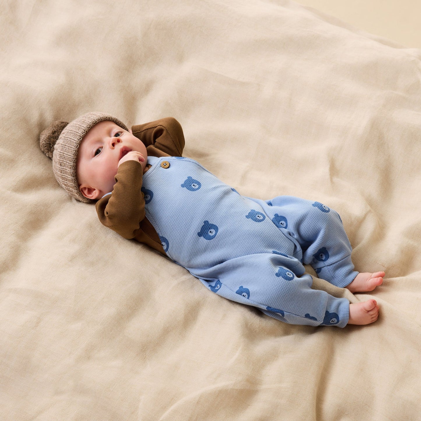Organic Ribbed Longsleeve Bodysuit | Nutmeg | Wilson & Frenchy