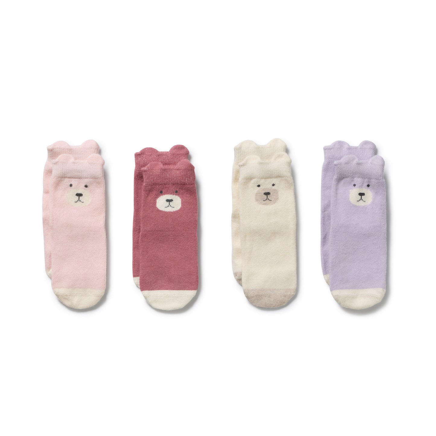 Organic 4 Pack Baby Socks | Plum, Strawberry Cream, Lilac, Buttermilk | Wilson + Frenchy