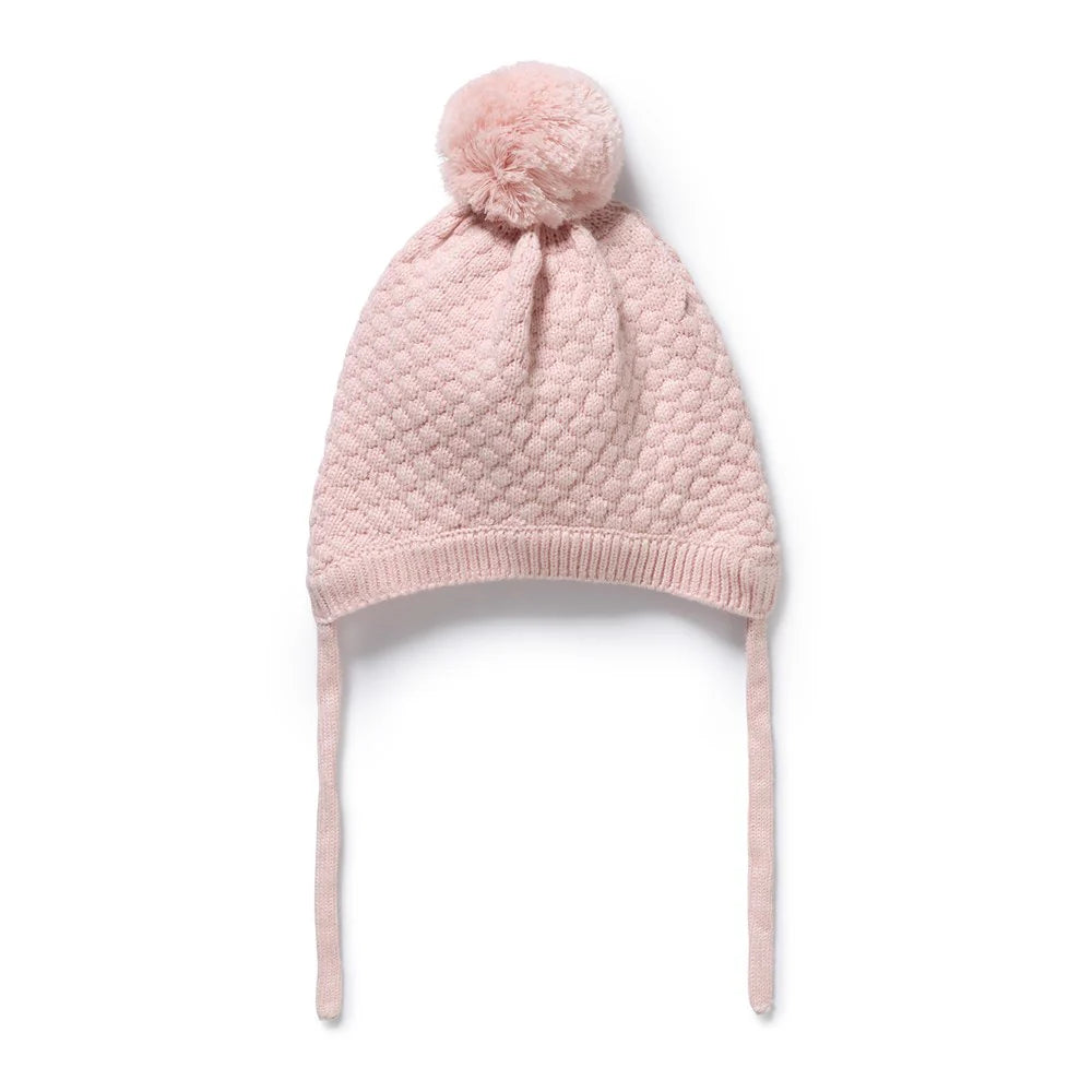 Organic Knitted Bubble Bonnet | Marshmellow | Wilson & Frenchy
