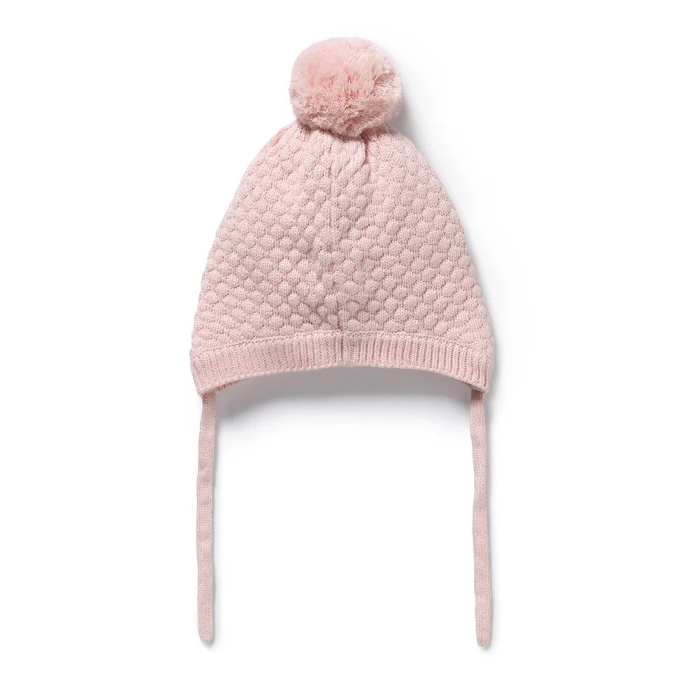Organic Knitted Bubble Bonnet | Marshmellow | Wilson & Frenchy