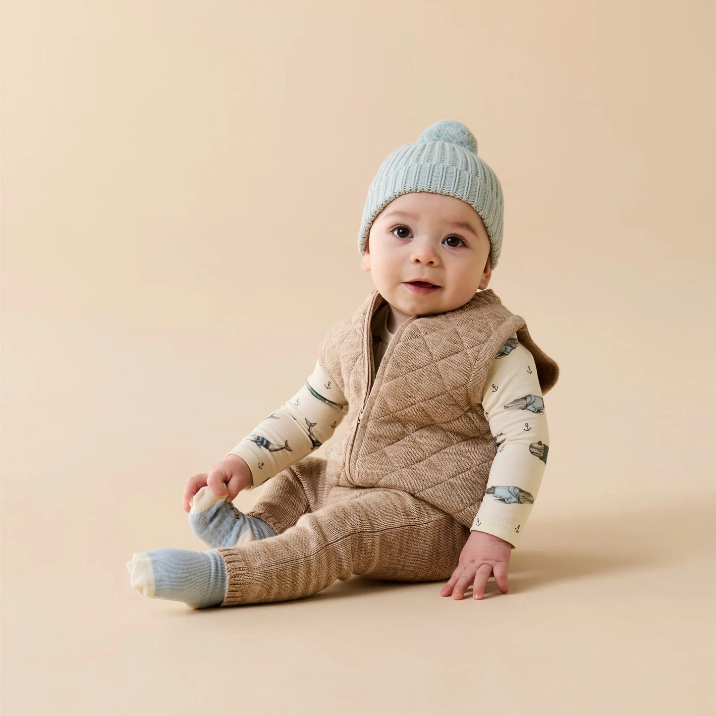 Organic Knitted Hat | Cloud Blue | Wilson & Frenchy