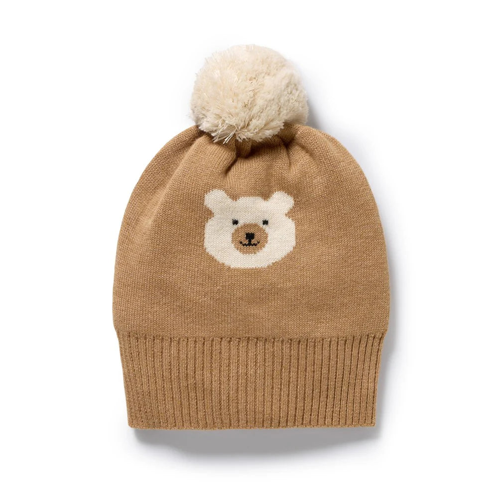 Organic Knitted Jacquard Hat | Beary Cute | Wilson & Frenchy