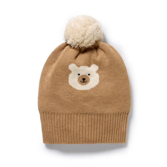 Organic Knitted Jacquard Hat | Beary Cute | Wilson & Frenchy