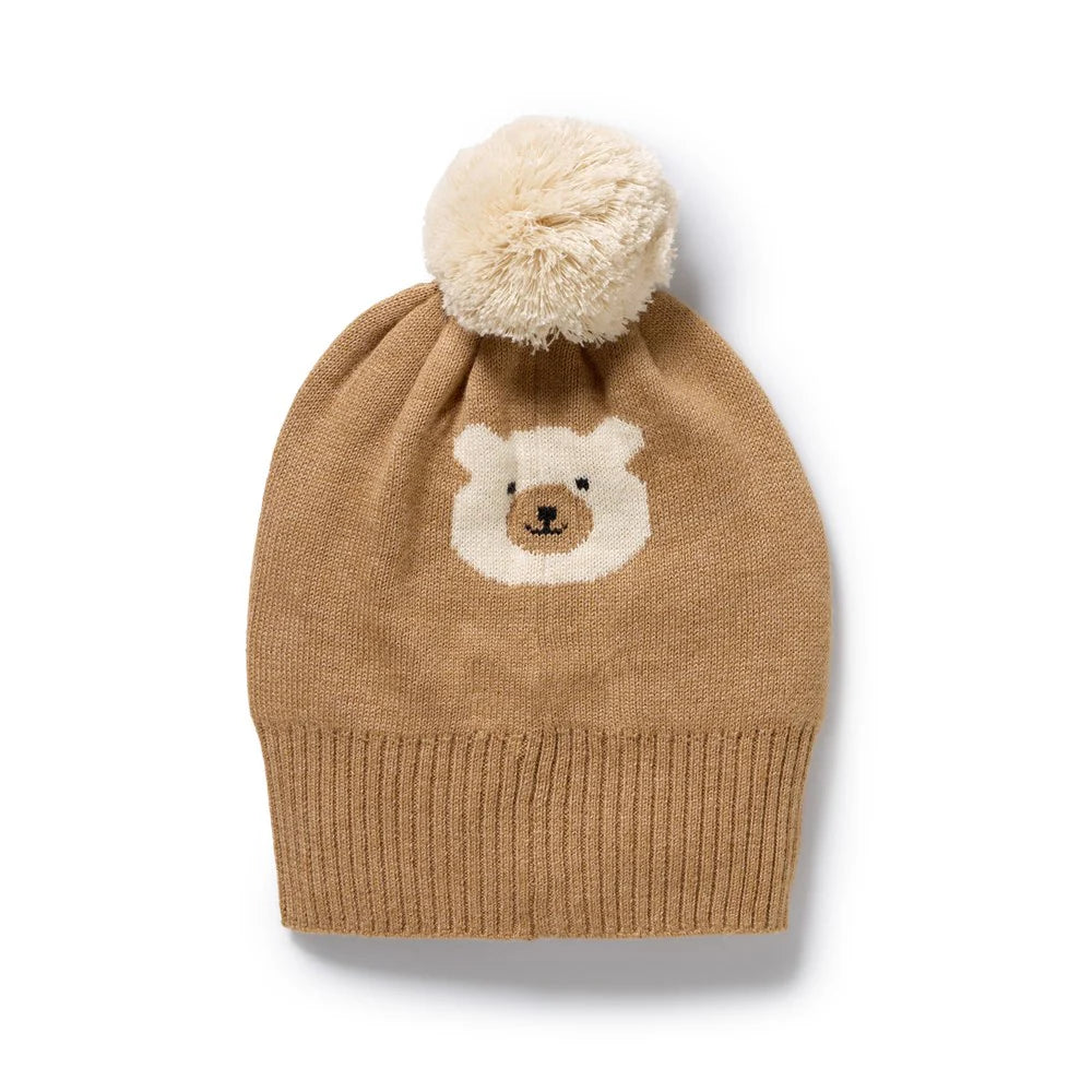 Organic Knitted Jacquard Hat | Beary Cute | Wilson & Frenchy