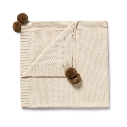 Organic Knitted Bubble Blanket | Cream | Wilson & Frenchy