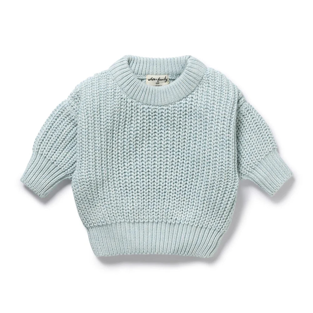 Organic Knitted Jumper | Cloud Blue | Wilson & Frenchy