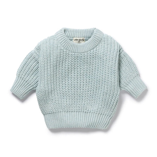 Organic Knitted Jumper | Cloud Blue | Wilson & Frenchy