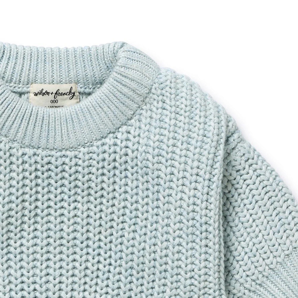 Organic Knitted Jumper | Cloud Blue | Wilson & Frenchy