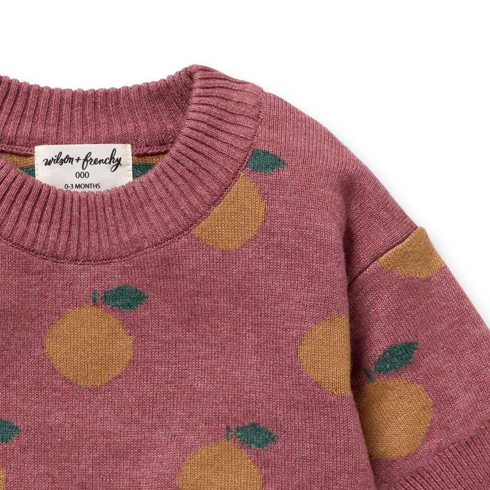 Organic Knitted Jacquard Jumper | Clementine | Wilson & Frenchy