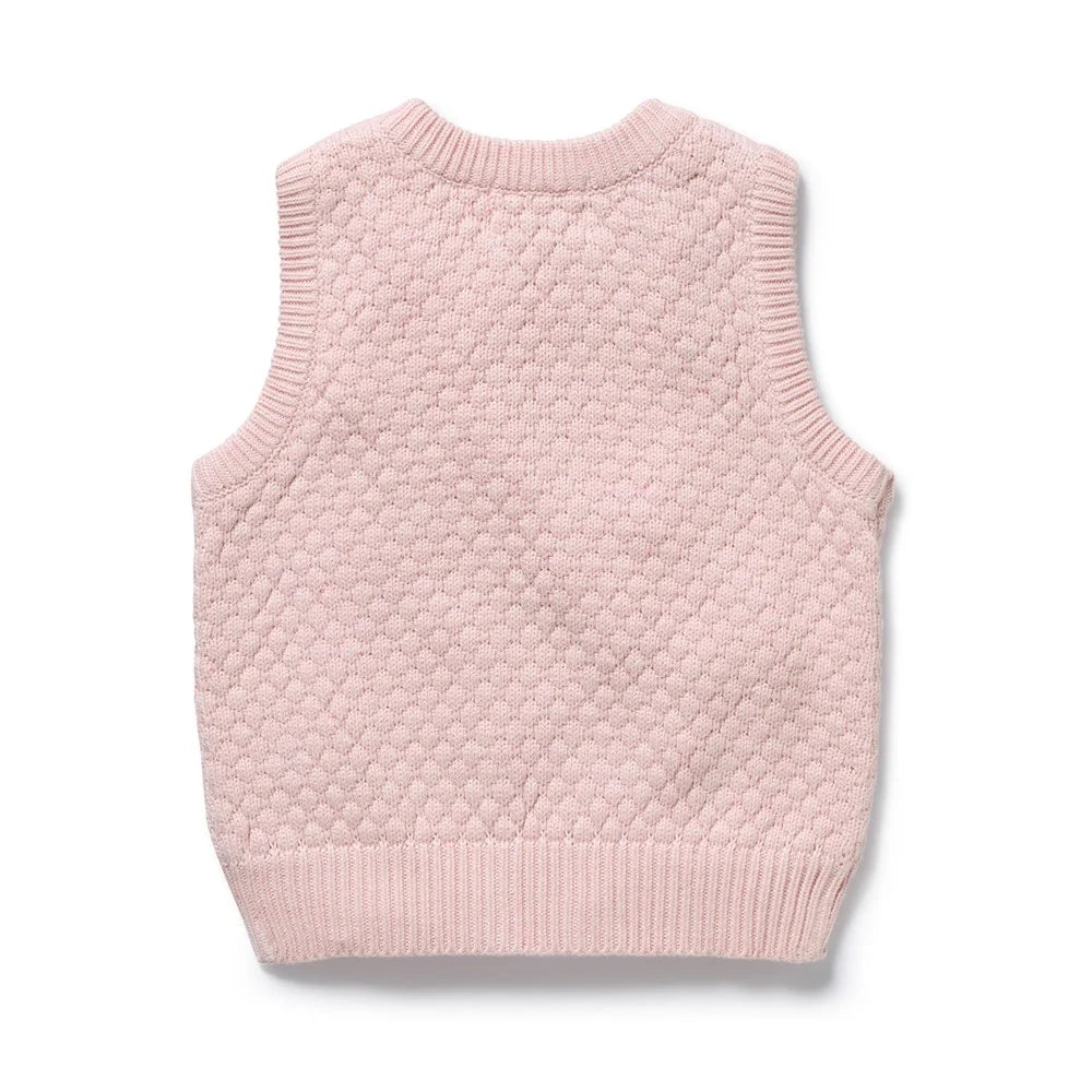 Organic Knitted Bubble Vest | Marshmellow | Wilson & Frenchy